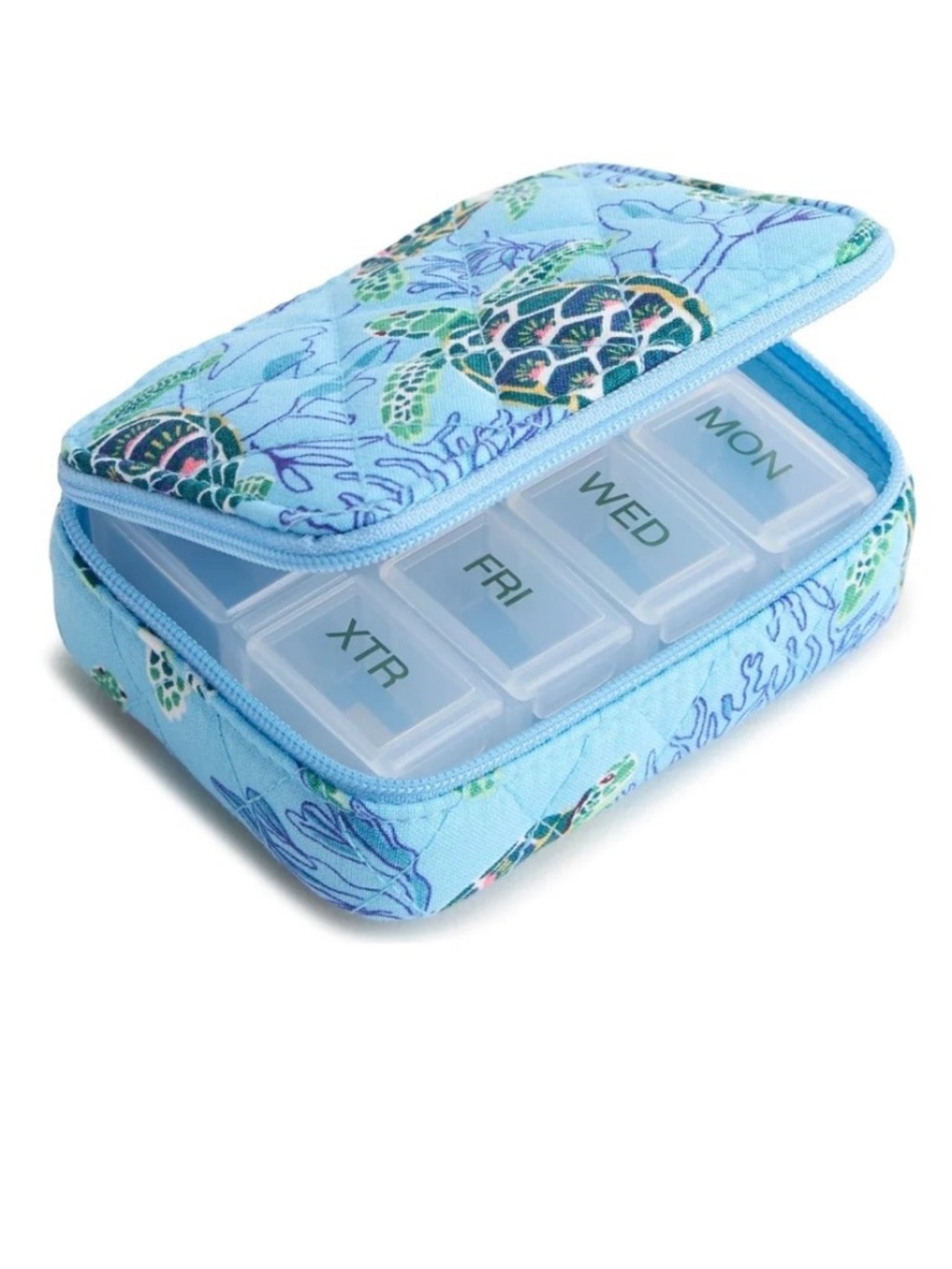 Vera Bradley Cotton Essential Travel Pill Case in Sea Turtles & Coral - New